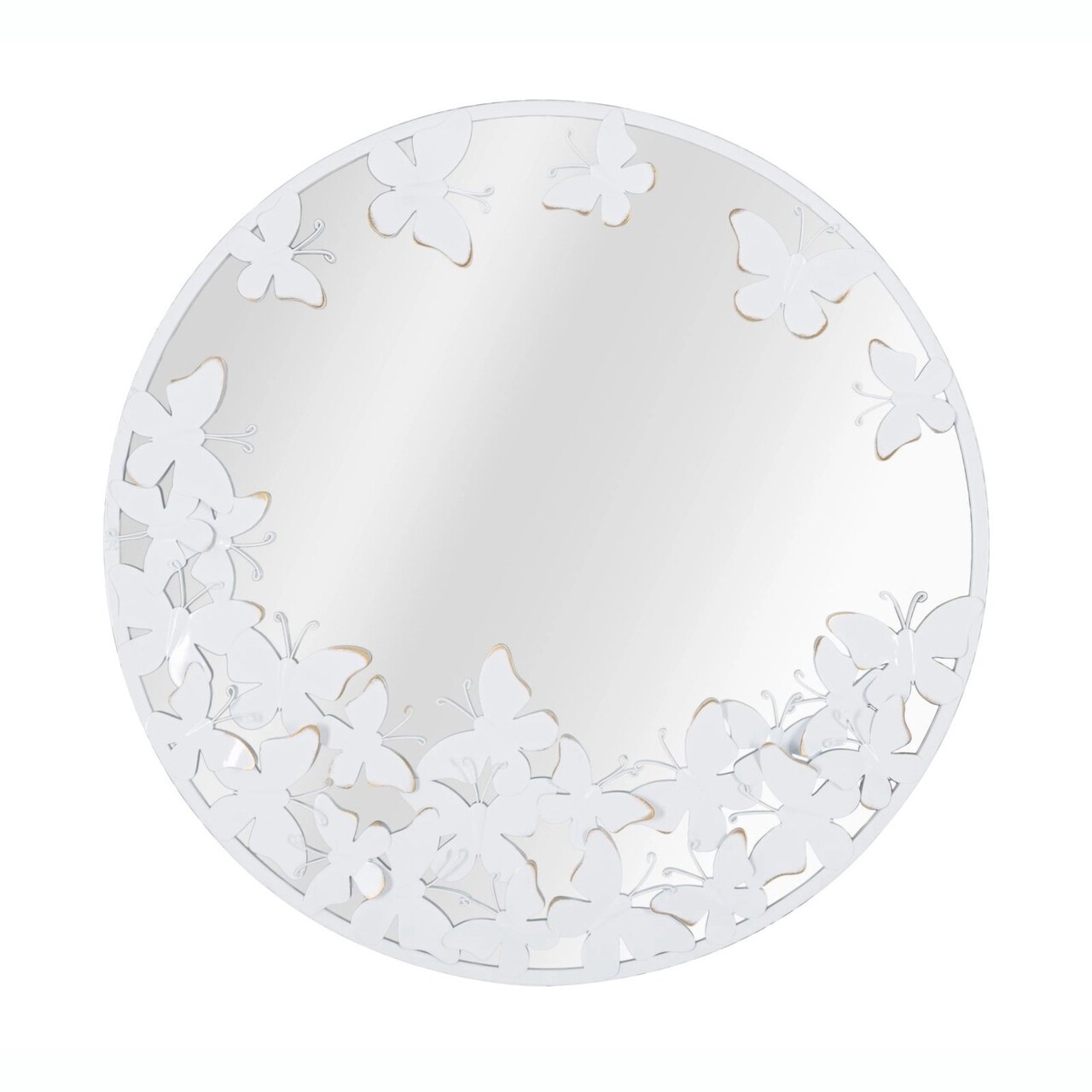 Oglinda de perete White Butterfly, Mauro Ferretti, 62.5x62.5 cm, fier, alb/auriu - imagine 7